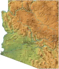 Arizona Physical Map