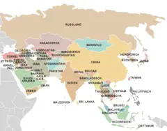 Asia Map Pastel De