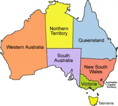 Australia Locator Mjc Coloured (labelled)