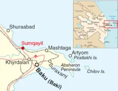 Azerbaijan Map Sumqayit