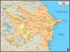 Azerbaijan Political Large Map
