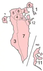 Bahrain Municipalities Numbered