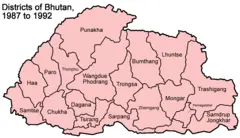 Bhutan Districts 1987 1992