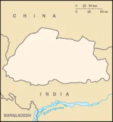Bhutan Map Blank