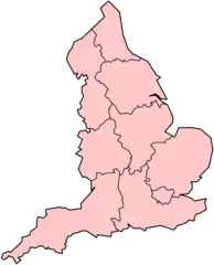 Blankmap Englandregions