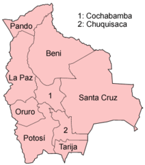 Bolivia Departments Named