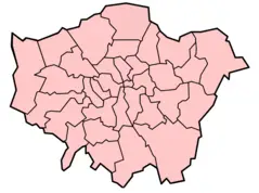 Boroughs Blank Map of London