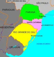 Brazil Sul Political Map