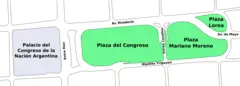 Buenos Aires  Plano Plazas Congreso, Moreno Y Lorea