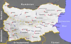 Bulgaria Cities Map German