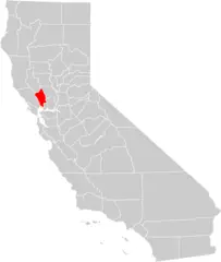 California County Map (napa County Highlighted)
