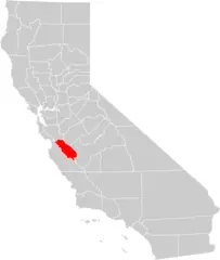 California County Map (san Benito County Highlighted)