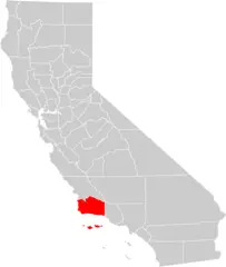 California County Map (santa Barbara County Highlighted)