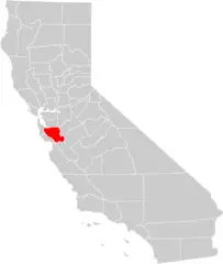 California County Map (santa Clara County Highlighted)