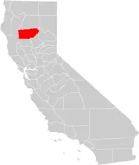 California County Map (tehama County Highlighted)