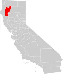 California County Map (trinity County Highlighted)