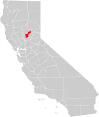 California County Map (yuba County Highlighted)