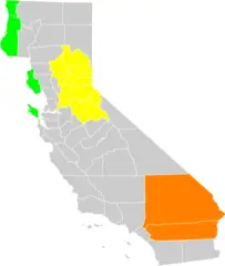 California Economic Region County Map