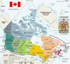 Canada Geopolitical Map Trim