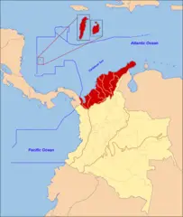 Caribbean Region of Colombia Map