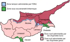 Carte Des Districts De Chypre