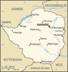 Carte Du Zimbabwe Fr