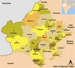 Cities Map of Rajasthan