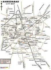 City Center Map of Ahmedabad