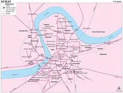 City Center Map of Surat