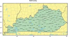 Counties Map of Kentucky