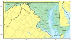 Counties Map of Maryland