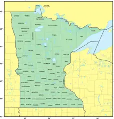 Counties Map of Minnesota