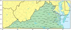 Counties Map of Virginia