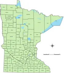 Counties of Minnesota Map