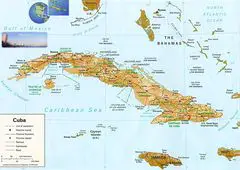 Cuba Physical Map