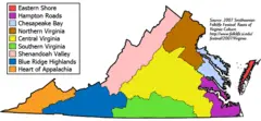 Cultural Regions of Virginia