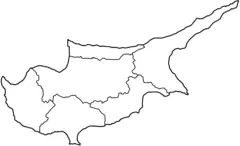 Cyprus Districts Only Blank