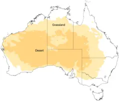 Desert And Grassland Map of Australia
