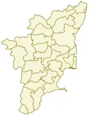 Districts Blank Map of Tamil Nadu