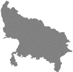 Districts Blank Map of Uttar Pradesh