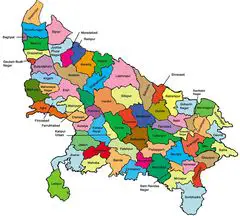 Districts Map of Uttar Pradesh