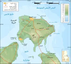 Djerba Topographic Map Ar