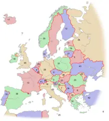 Europa Zemljevid