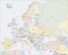Europe Countries Map Bg