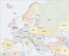 Europe Countries Map Bs