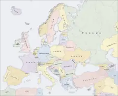 Europe Countries Map Local Lang