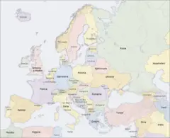 Europe Countries Map Sq