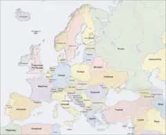 Europe Countries Map Tg