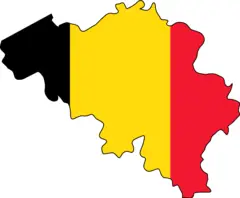 Flag And Map of Belgium