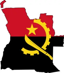 Flag Map of Angola